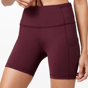 Lululemon Fast and Free Biker Short 6” Cassis